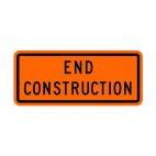 End construction sign, decals stickers