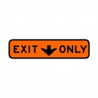 Exit only down arrow sign, decals stickers