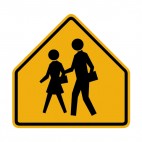 School zone warning sign, decals stickers