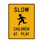 Slow children at play warning zone, decals stickers