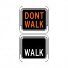 Don't walk and walk sign, decals stickers