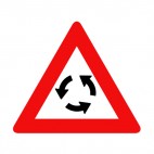 Roundabout warning, decals stickers