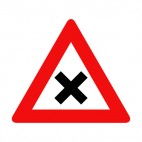 Intersection warning sign, decals stickers