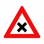 Intersection warning sign, decals stickers