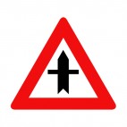 Intersection warning sign, decals stickers