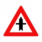 Intersection warning sign, decals stickers