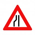 Left lane ending road merge warning sign, decals stickers