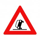 Car skidding warning sign, decals stickers