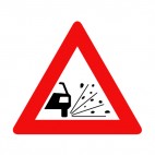 Projection of aggregate warning, decals stickers