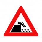 Cliff warning sign, decals stickers