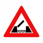Draw bridge warning sign, decals stickers