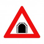 Tunnel warning sign, decals stickers