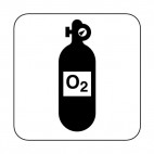 Oxygen cylinder sign, decals stickers