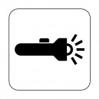 Flashlight sign, decals stickers