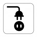 Electrical outlet sign, decals stickers