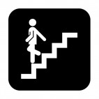 Stairs down sign, decals stickers