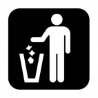 Litter disposal sign, decals stickers