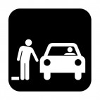 Landing for pedestrians sign, decals stickers