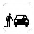 Landing for pedestrians sign, decals stickers