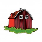 Isolated red barn, decals stickers