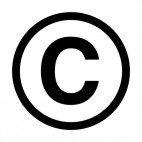 Copyright symbol sign, decals stickers