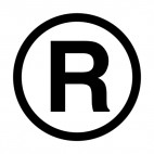 Federal registration trademark symbol sign, decals stickers