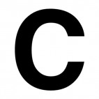 Letter C sign, decals stickers