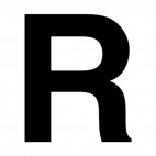 Letter R sign, decals stickers