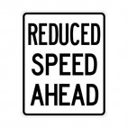 Reduced speed ahead sign, decals stickers