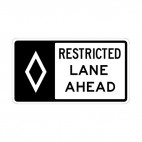 Restricted lane ahead sign, decals stickers
