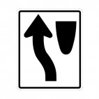 Keep to the left of the traffic island sign, decals stickers