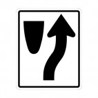Keep to the right of the traffic island sign, decals stickers