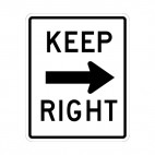Keep right sign, decals stickers