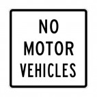 No motor vehicles sign, decals stickers