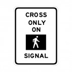 Cross only on pedestrian signal sign, decals stickers