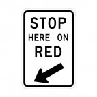 Stop here on red sign, decals stickers