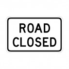 Road closed sign, decals stickers