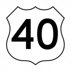 Route 40 sign, decals stickers