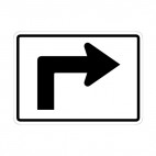 Turn right sign, decals stickers
