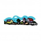 Farm scene, decals stickers