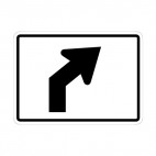 Route direction change right sign, decals stickers