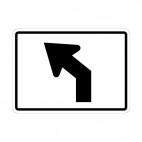 Route direction change left sign, decals stickers