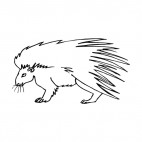 Porcupine bristling, decals stickers