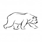 Polar bear walking, decals stickers