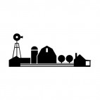 Farm with house windmill and silo, decals stickers