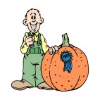 Farmer win 1st prize pumpkin contest, decals stickers