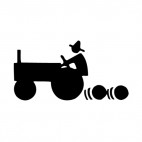 Tractor harvesting, decals stickers