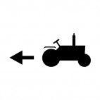 Tractor going backward, decals stickers
