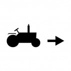 Tractor going forward, decals stickers
