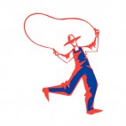 Farmer jumping rope, decals stickers